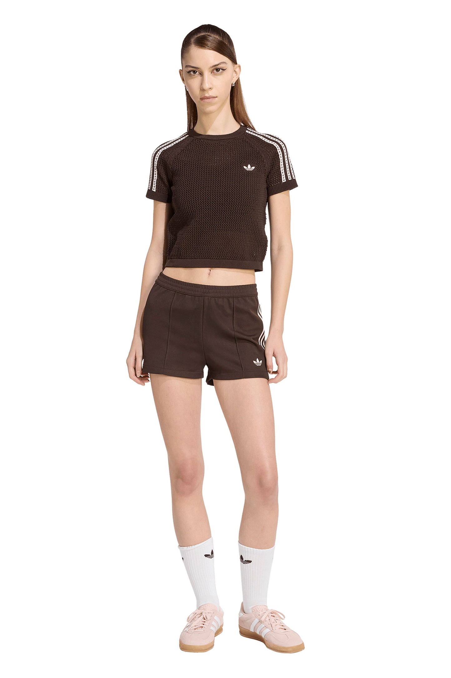 Knitted Crochet Cali Top Aurora Coffee