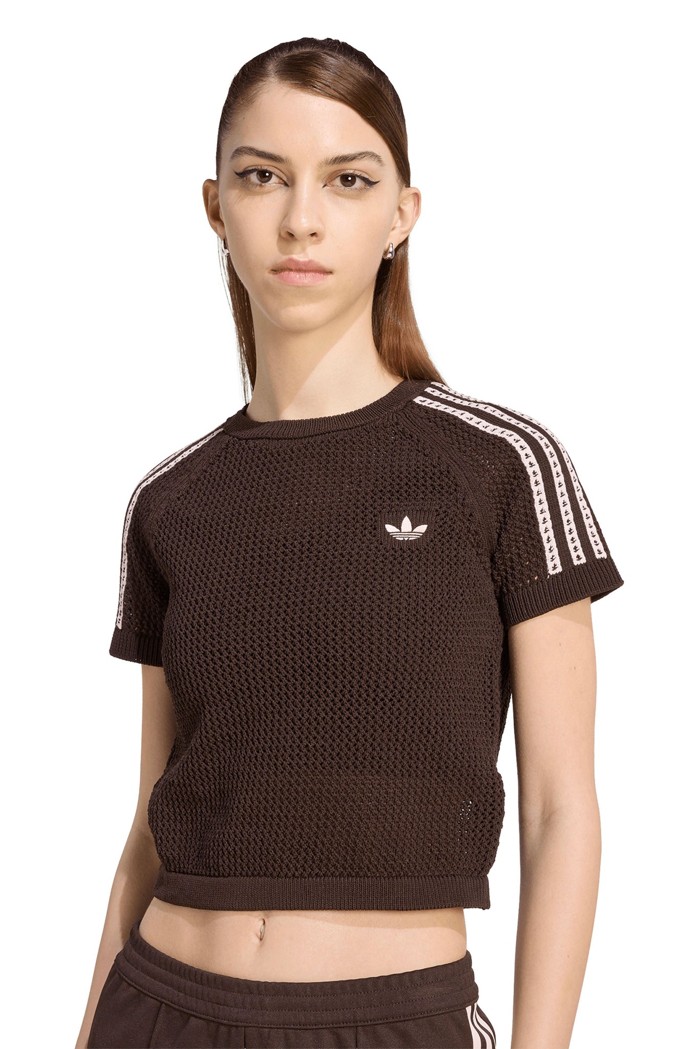 Knitted Crochet Cali Top Aurora Coffee