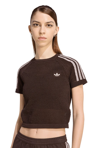 Knitted Crochet Cali Top Aurora Coffee