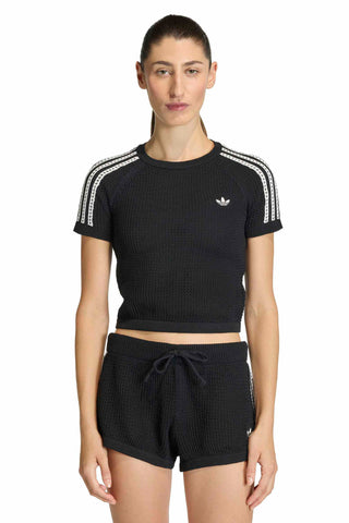 Knitted Crochet Cali T-Shirt Black