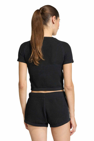 Knitted Crochet Cali T-Shirt Black