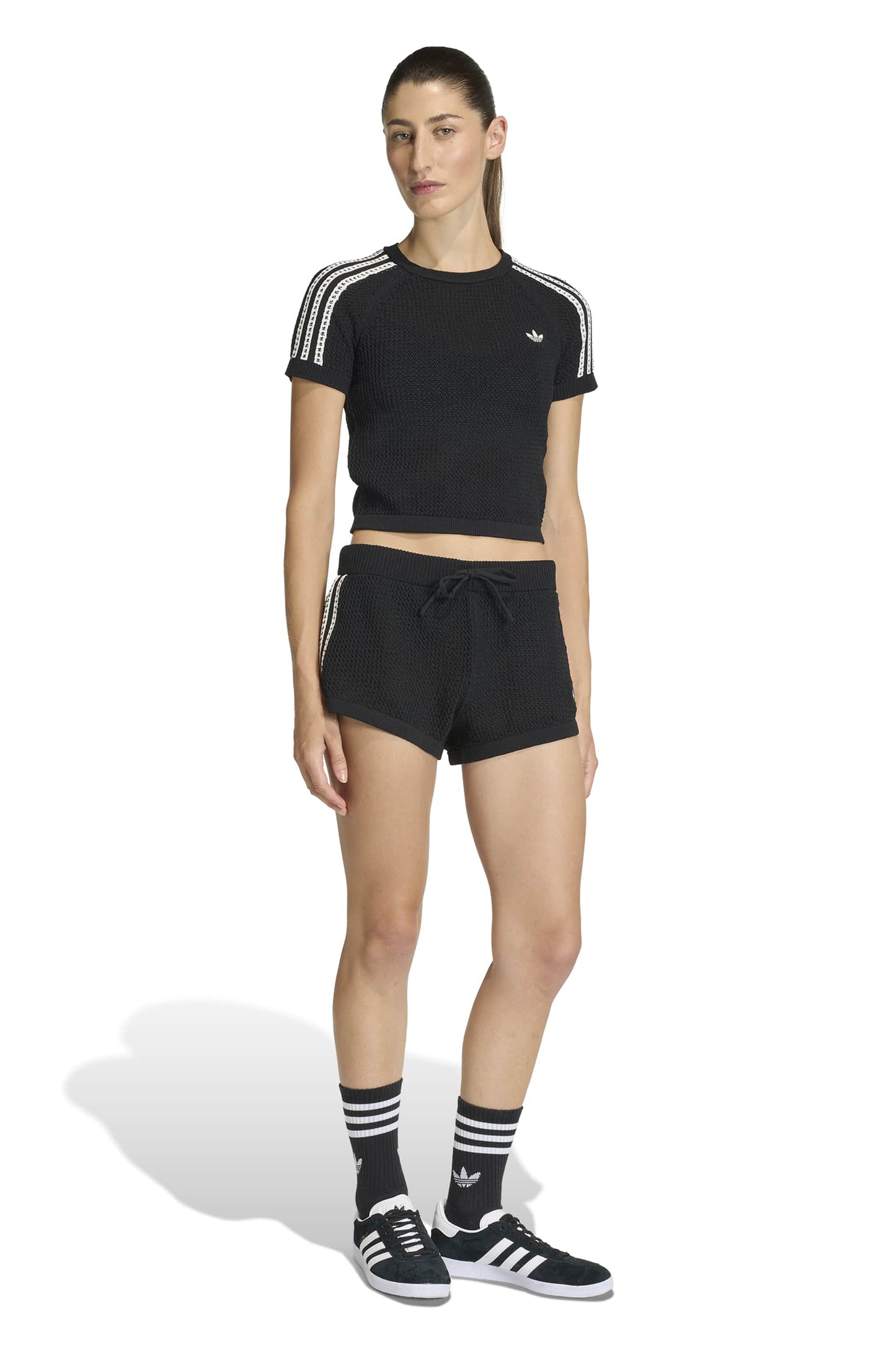 Knitted Crochet Cali T-Shirt Black