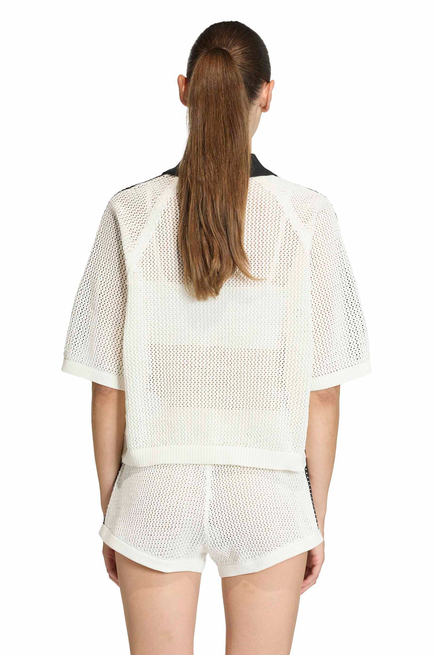 Knitted Crochet Polo Off White