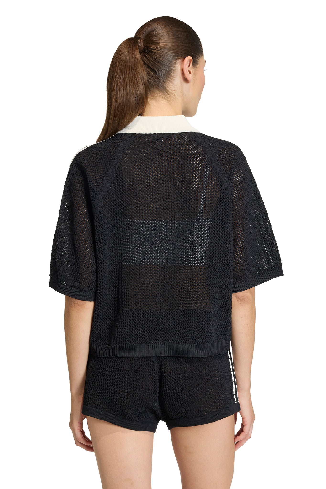 Knitted Crochet Polo Black
