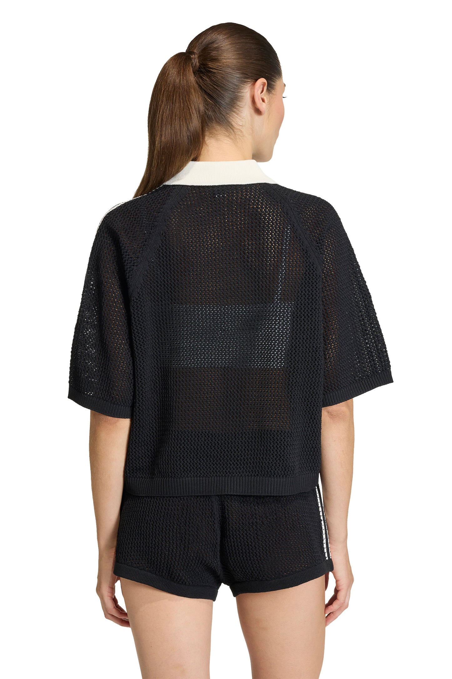 Knitted Crochet Polo Black