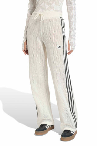Knitted Crochet Firebird Track Pants Off White