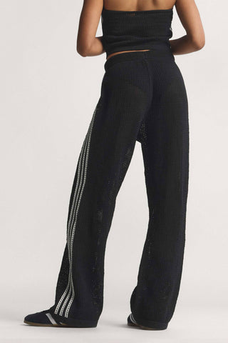 Knitted Crochet Firebird Track Pants Black