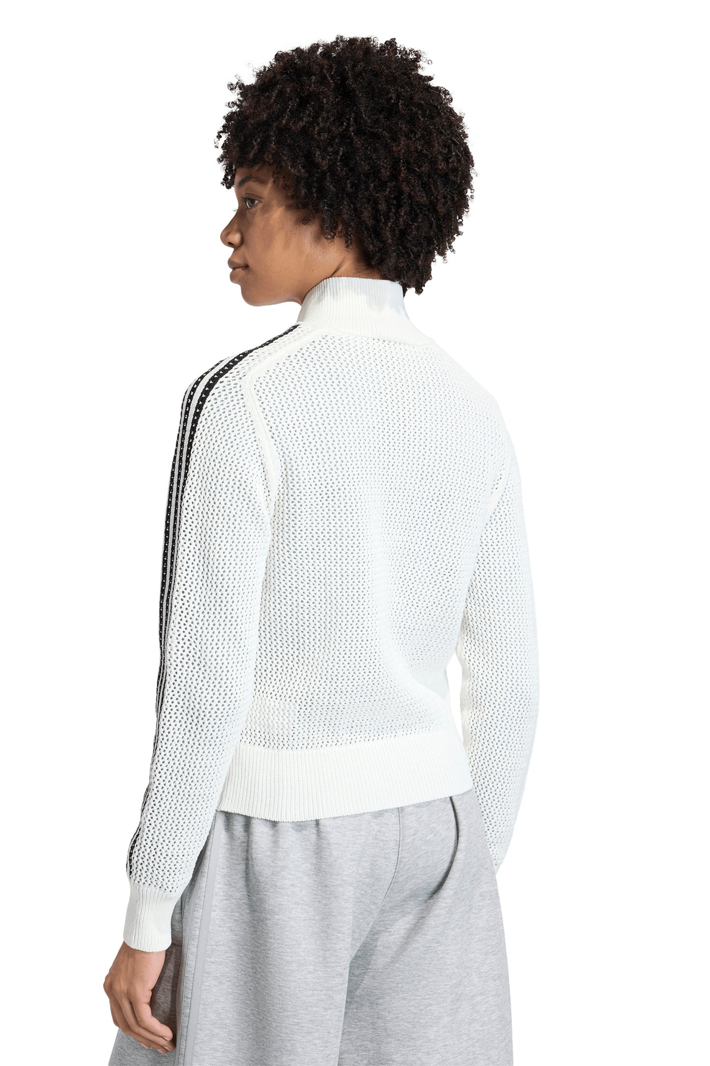 Knitted Crochet Firebird Track Top Off White