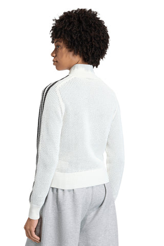 Knitted Crochet Firebird Track Top Off White