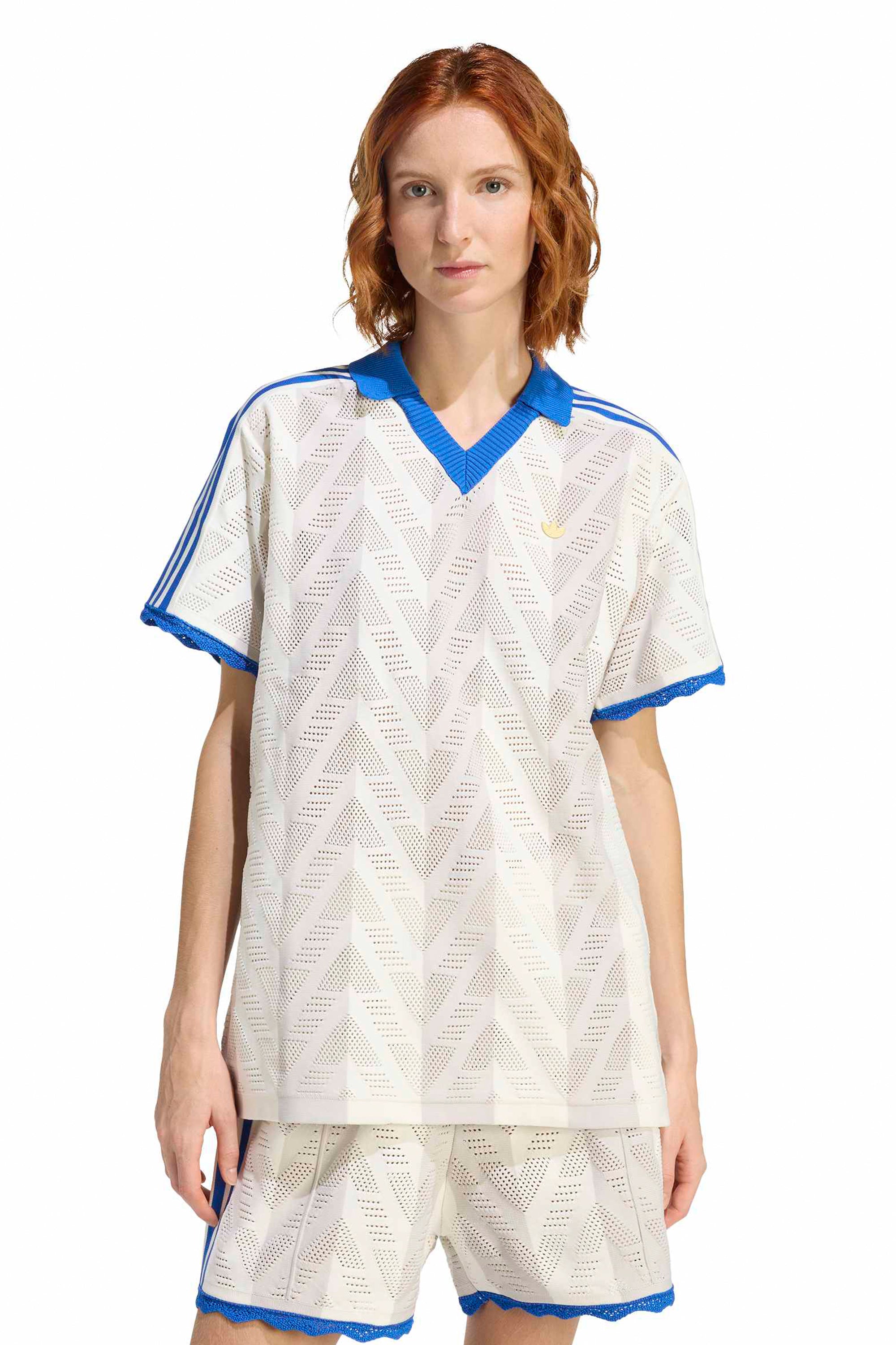 Short-Sleeve Polo Tee Off White/Chalk Pearl – Karen Walker