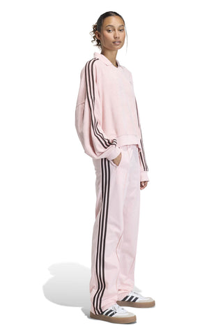 Terry Towel V Neck Long Sleeve Polo Sandy Pink