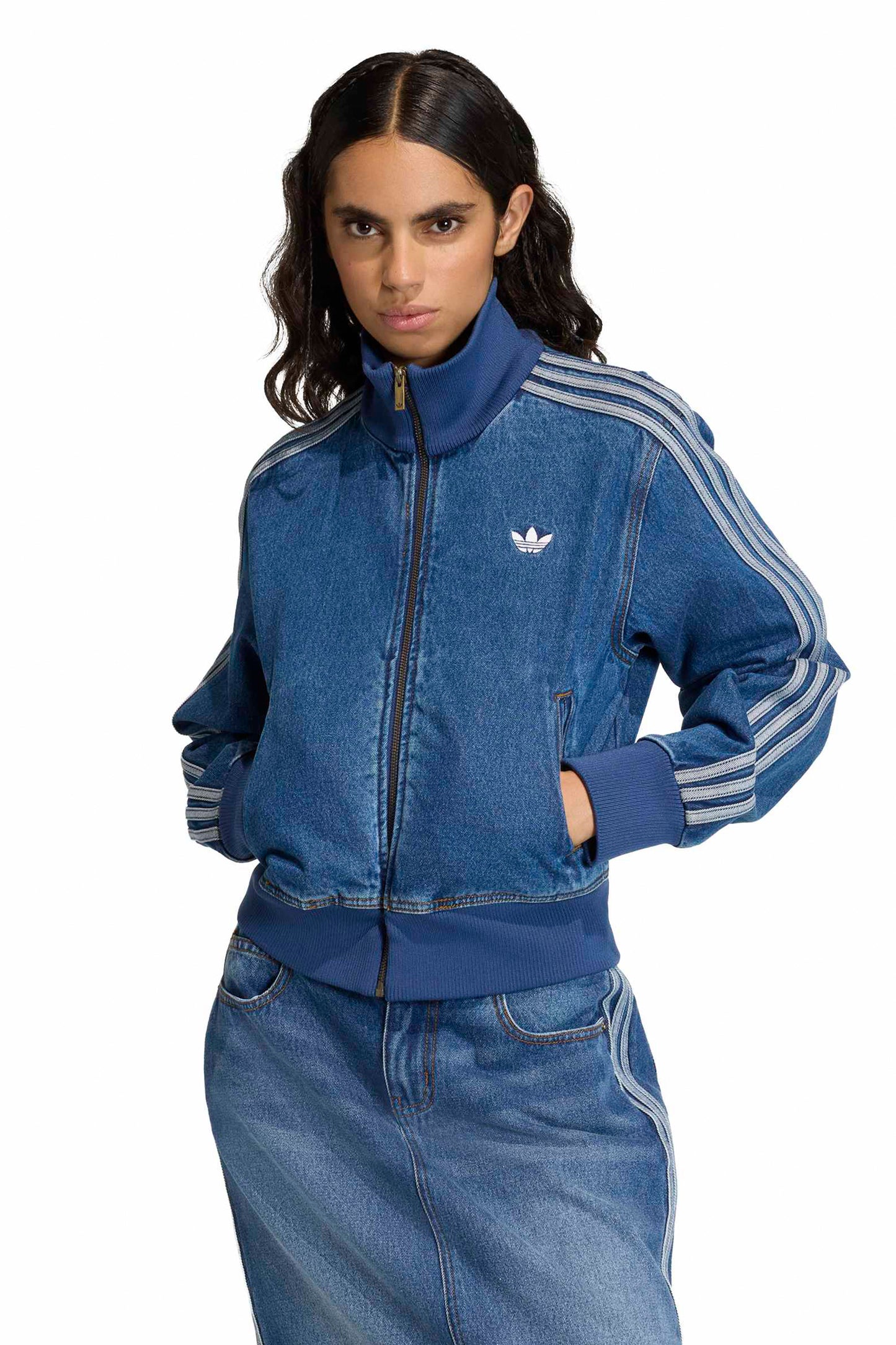 Firebird Denim Track Top Medium Vintage