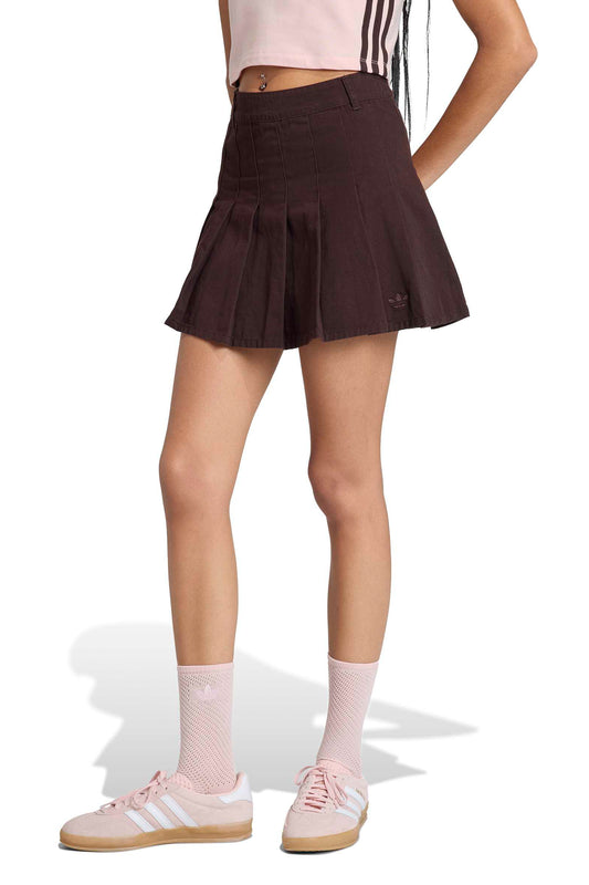 Twill Pleated Skirt Aurora Coffee