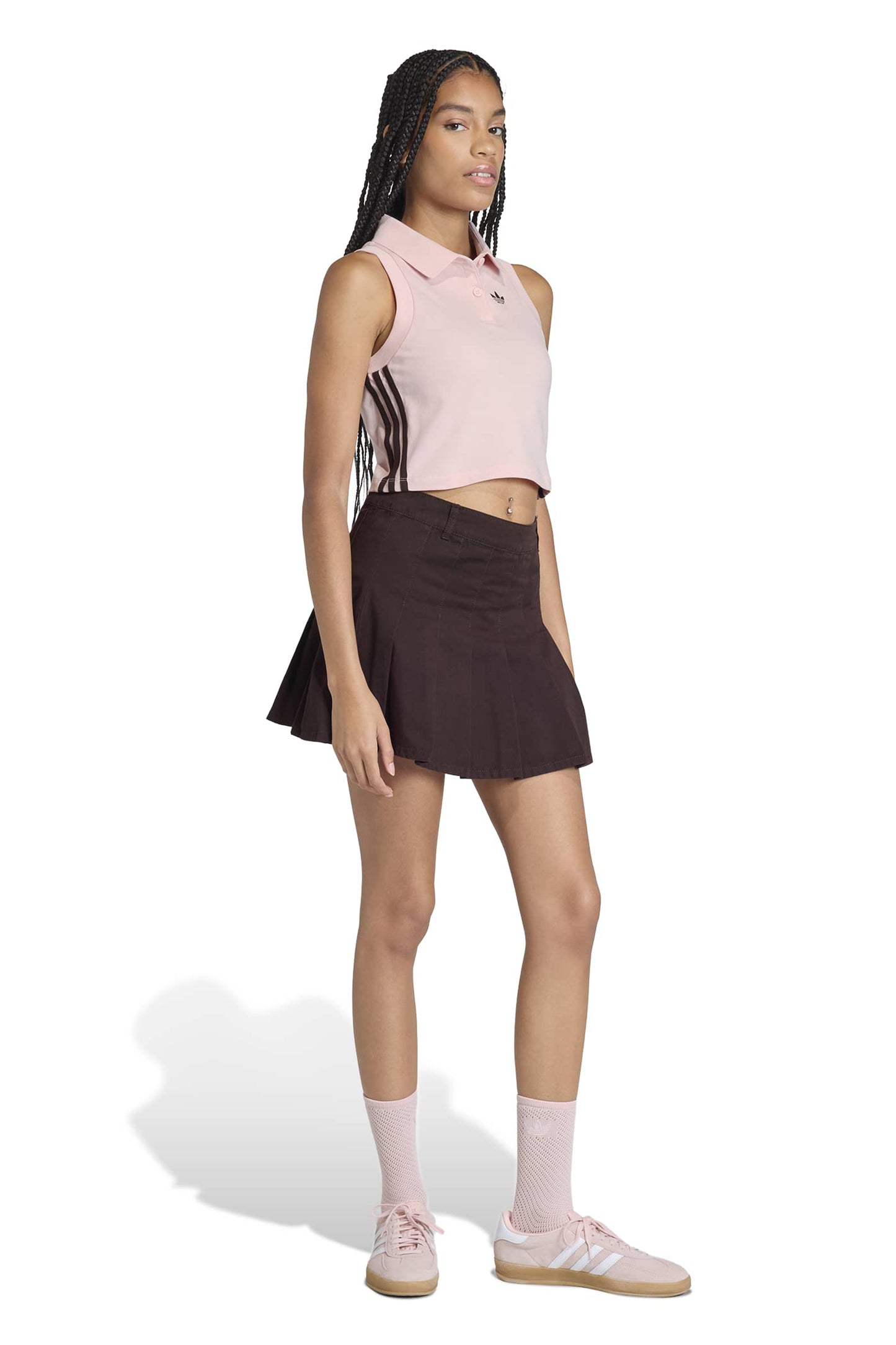 Twill Pleated Skirt Aurora Coffee