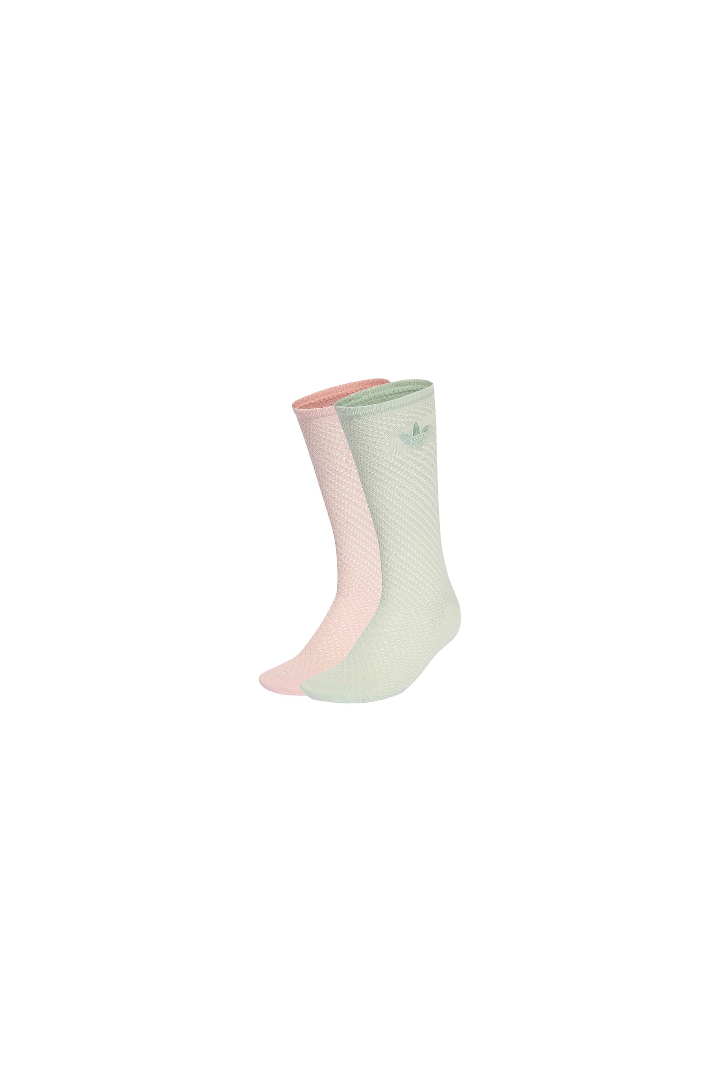 Crochet Crew Socks 2 Pack Sandy Pink/Linen Green