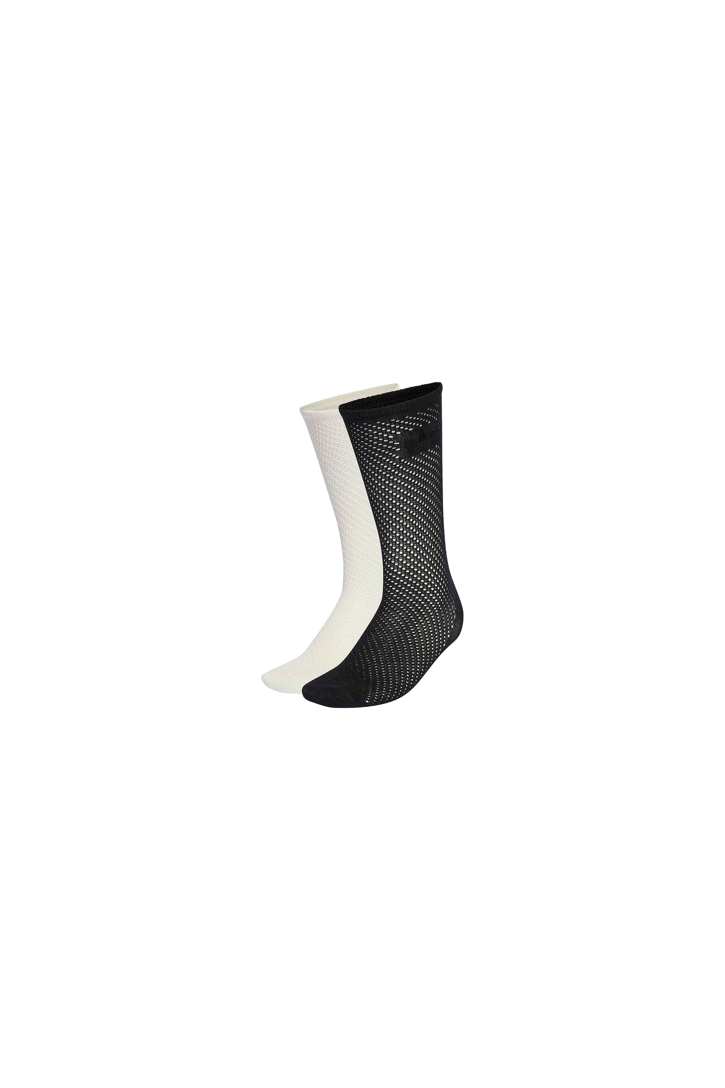 Crochet Crew Socks 2 Pack Off White/Black