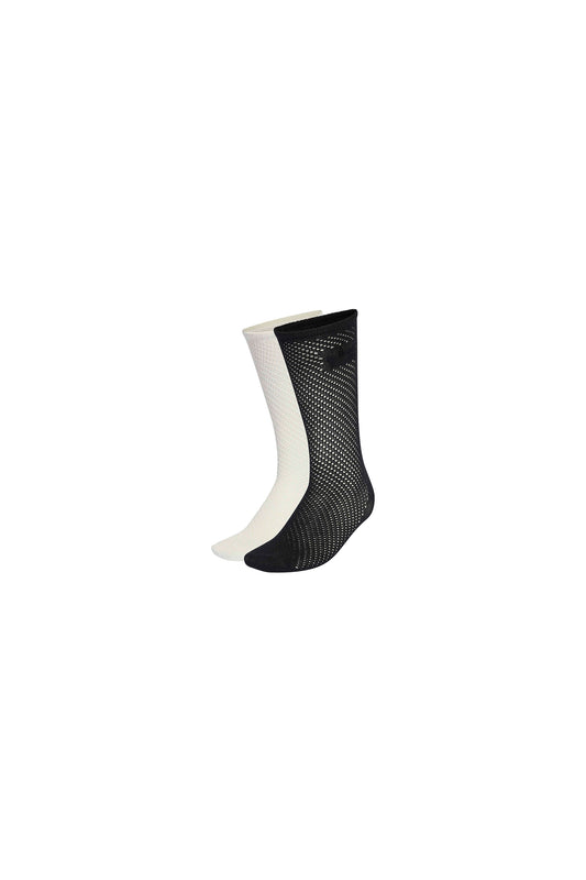 Crochet Crew Socks 2 Pack Off White/Black