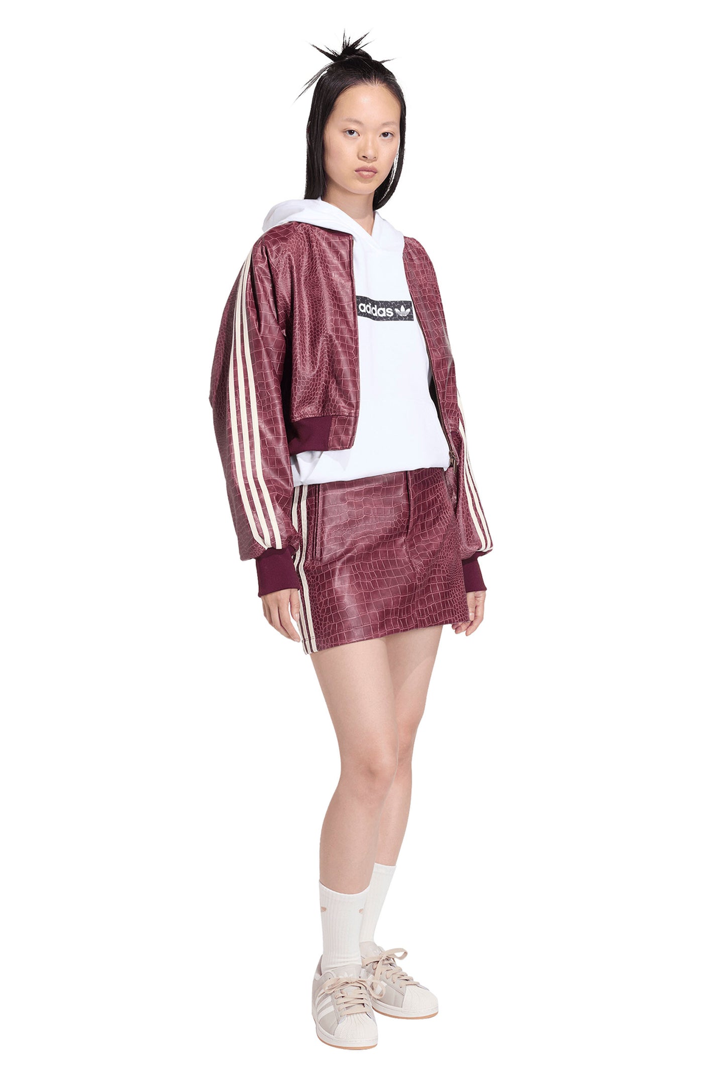 Pleather Mini Skirt Maroon