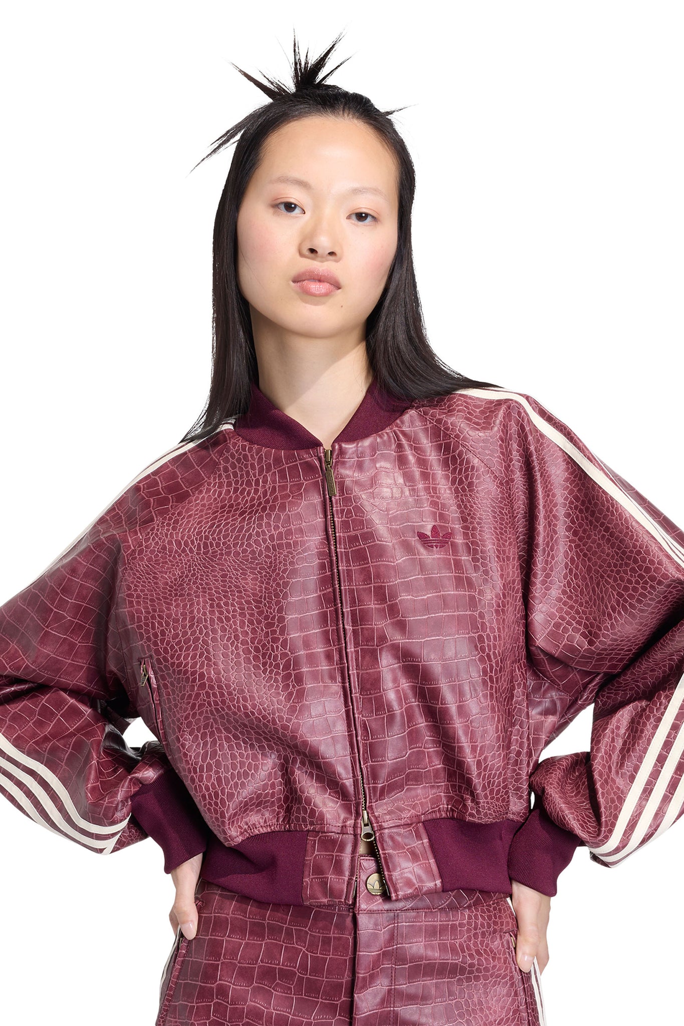SST Pleather Jacket Maroon