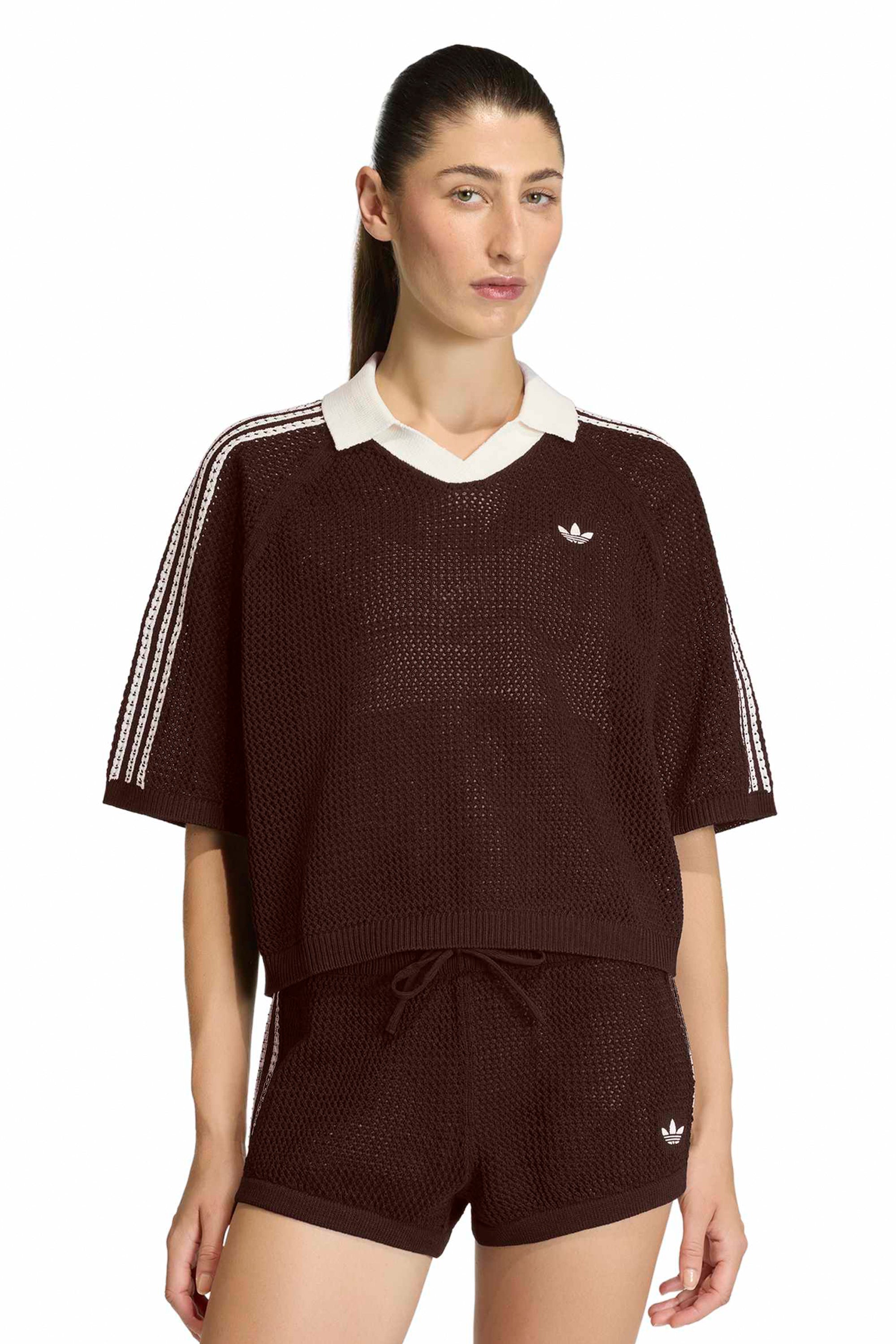Knitted Crochet Shirt Aurora Coffee – Karen Walker