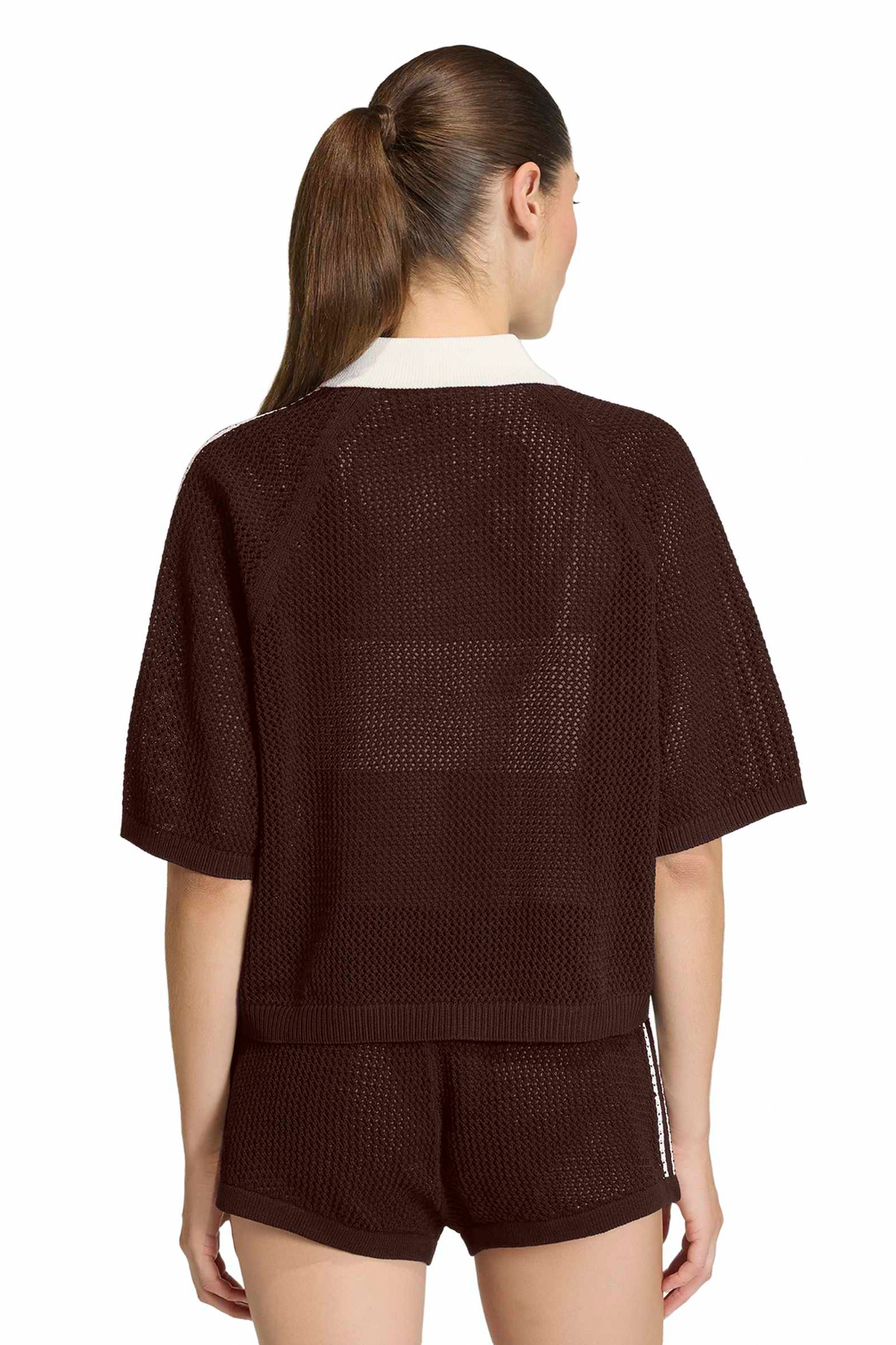 Knitted Crochet Shirt Aurora Coffee – Karen Walker