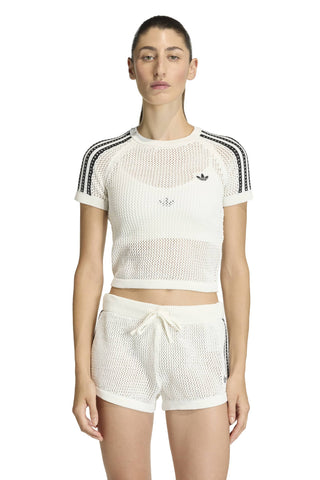 Knitted Crochet Cali T-Shirt Off White