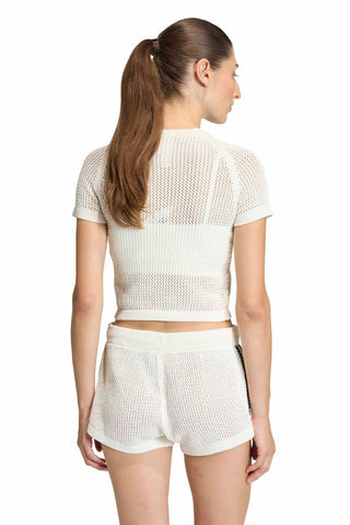 Knitted Crochet Cali T-Shirt Off White