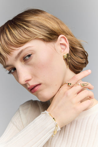 Runaway Safety Pin Studs Gold