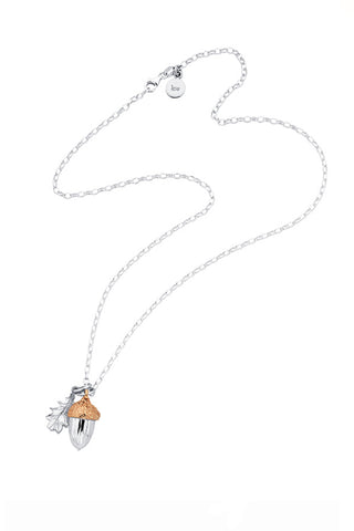 Acorn & Leaf Pendant Silver/Gold