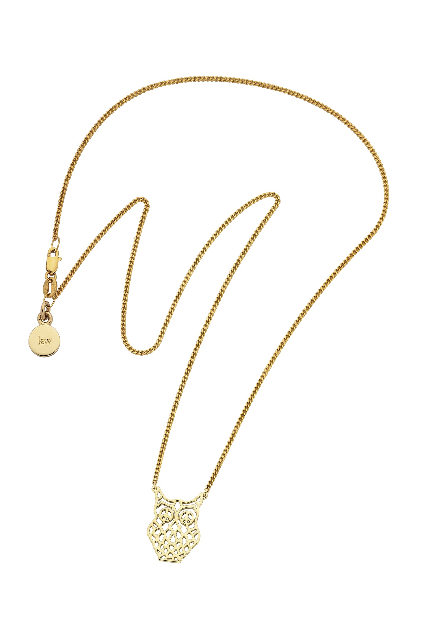 Filigree Owl Necklace Gold
