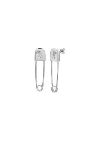 Runaway Safety Pin Studs Silver