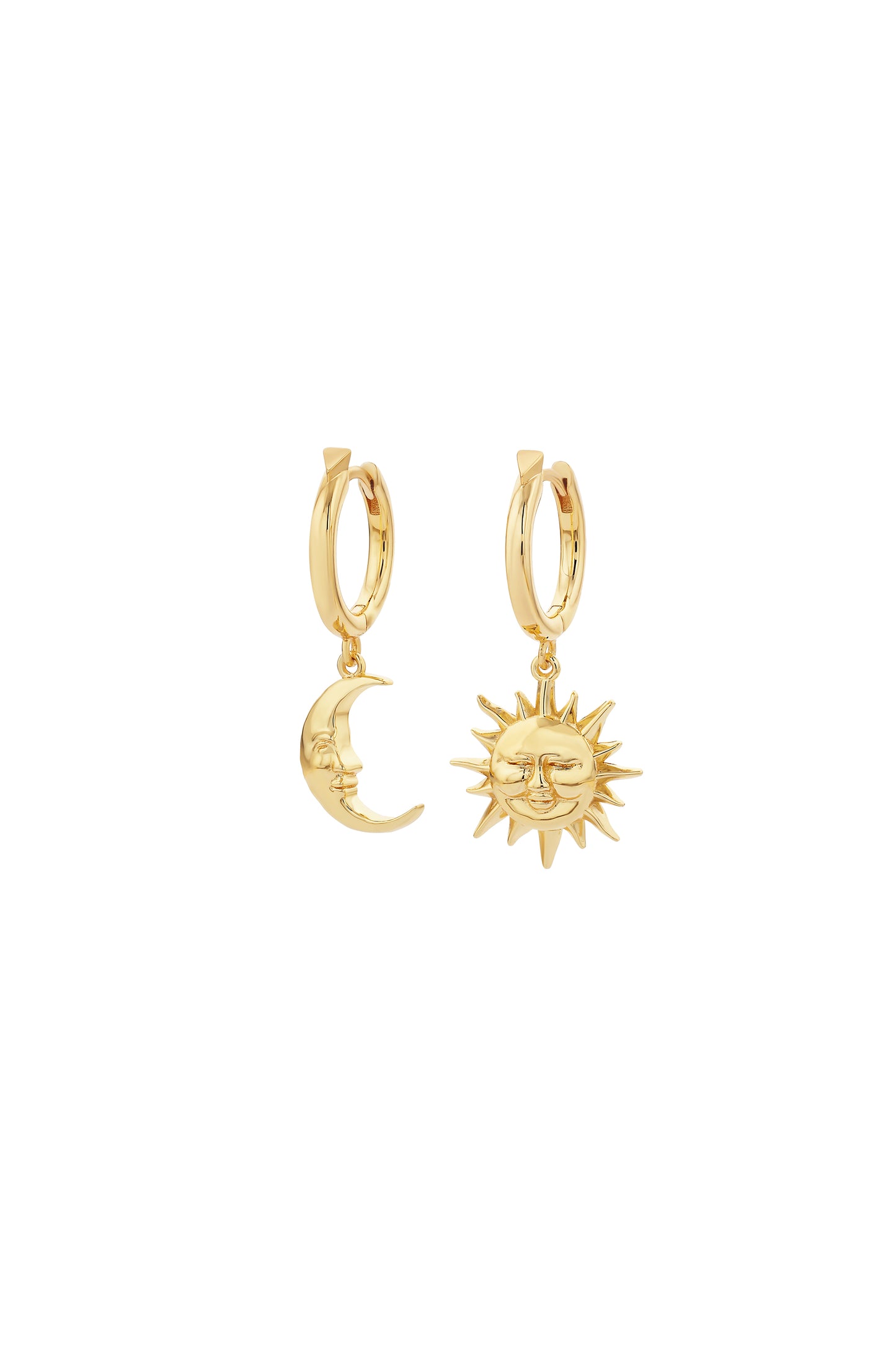 Sun & Moon Hoops Gold