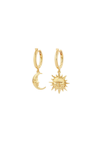 Sun & Moon Hoops Gold