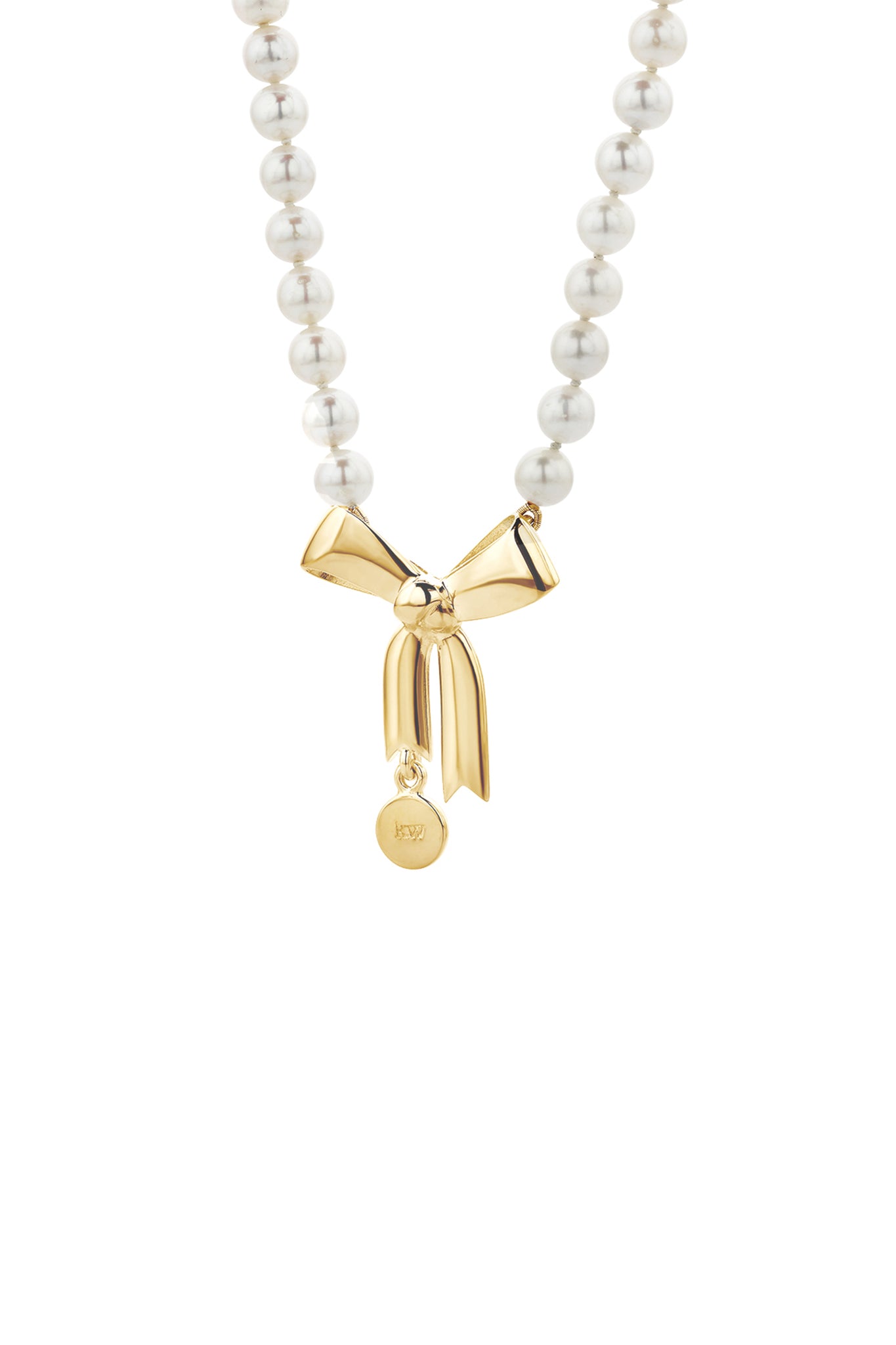 Bow & Pearls Necklace with Freshwater Pearls Gold