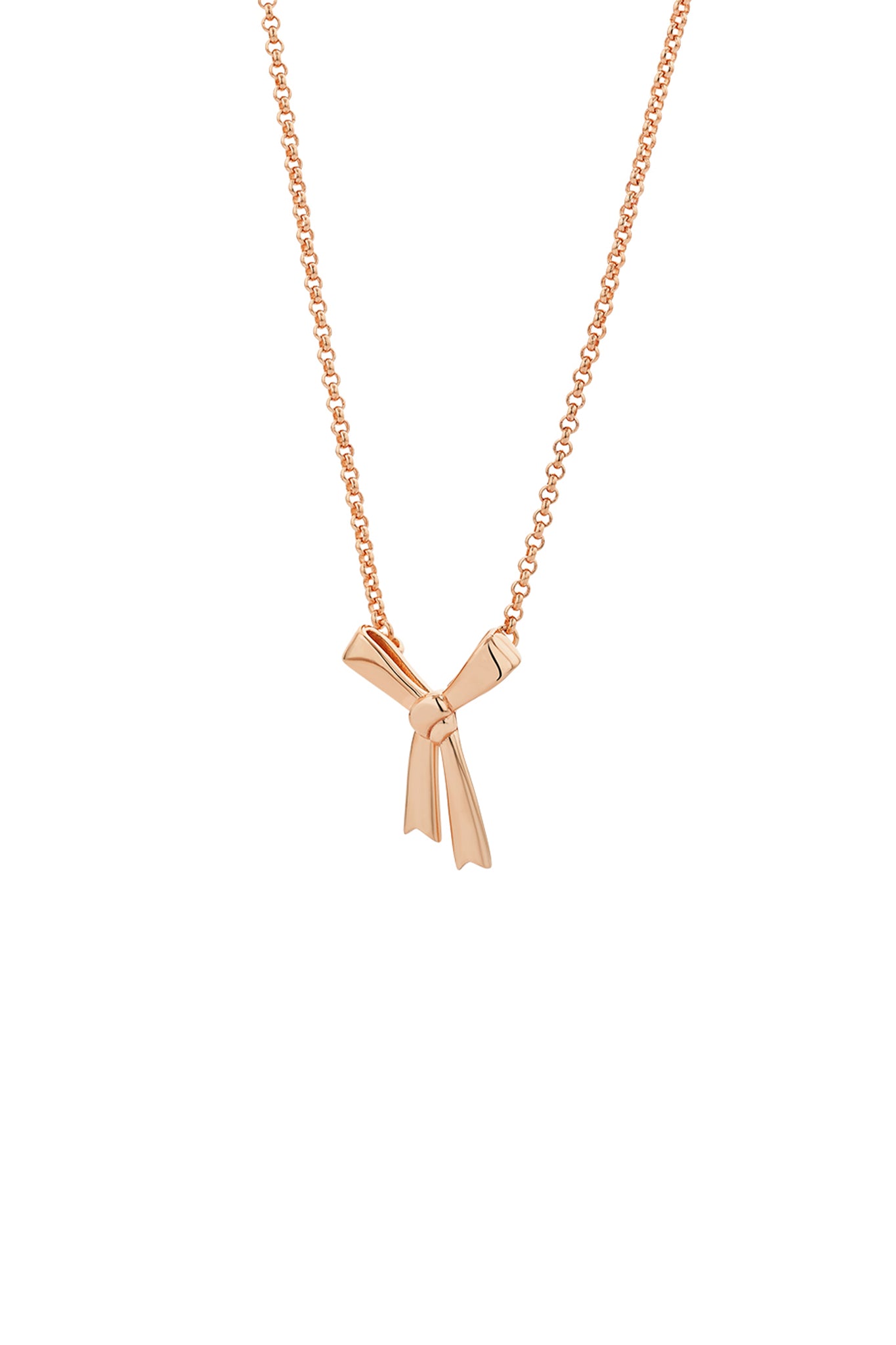 Small Bow Necklace Rose Gold