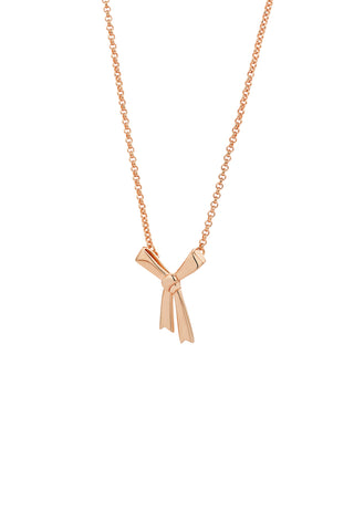 Small Bow Necklace Rose Gold