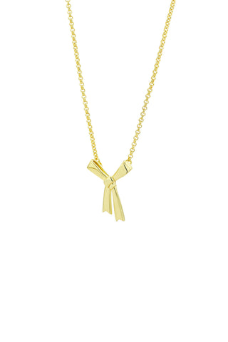 Small Bow Necklace Gold