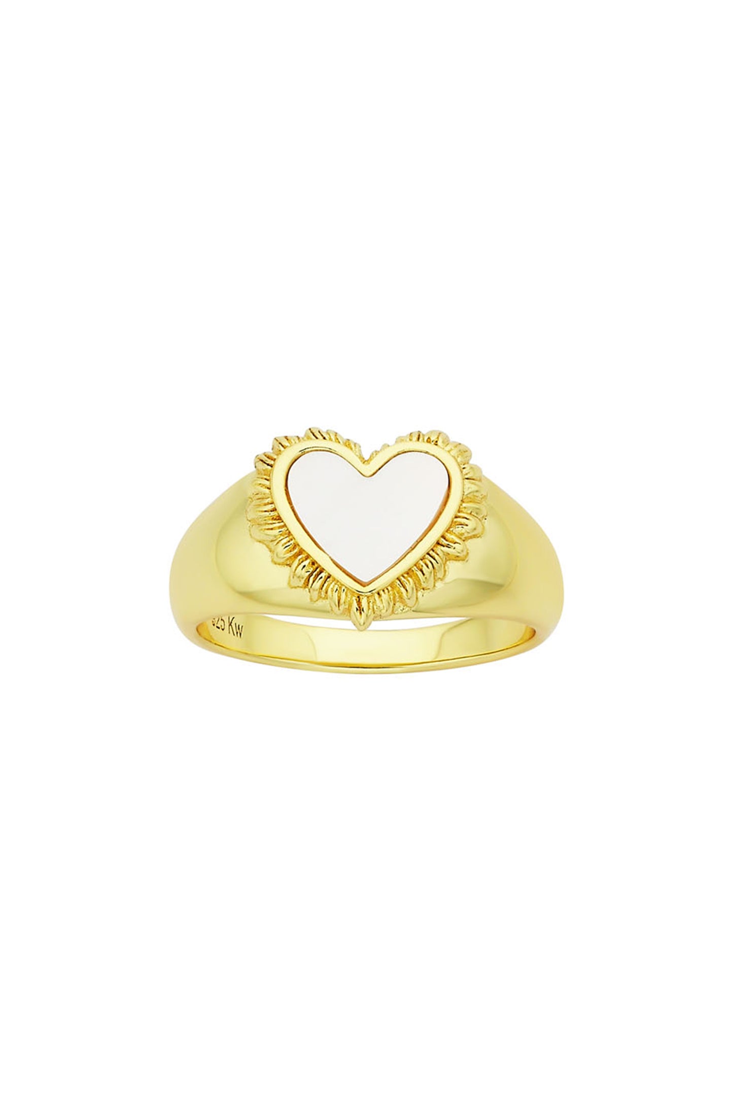 Flaming Mother Of Pearl Ring Gold