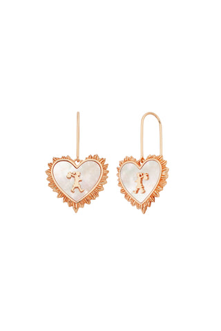 Runaway Flaming Mother-of-Pearl Earrings Rose Gold