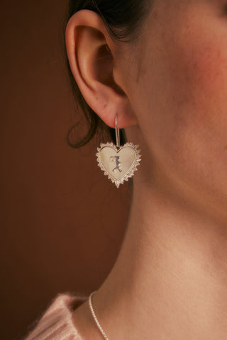 Runaway Flaming Mother Of Pearl Earrings Silver