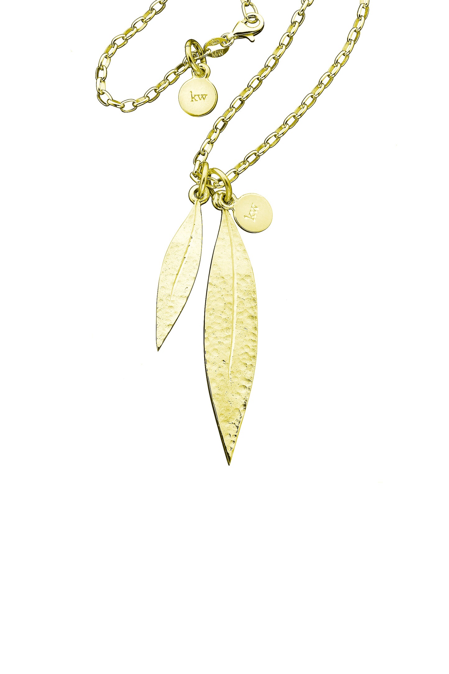 Double Leaf Necklace Gold