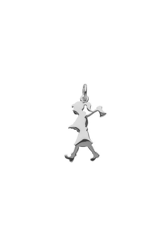 Girl With Axe Charm Silver