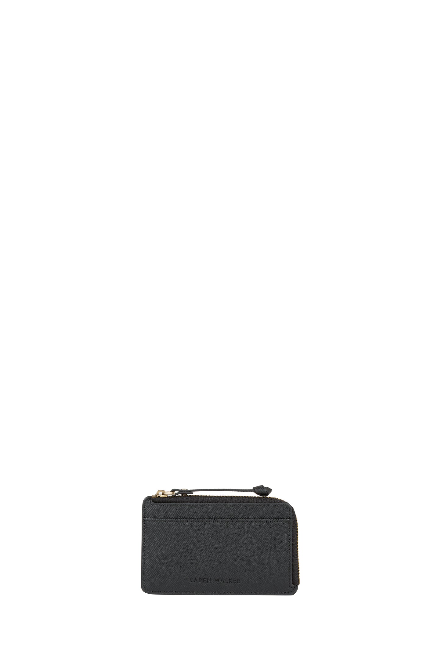Leather Zip Cardholder Black