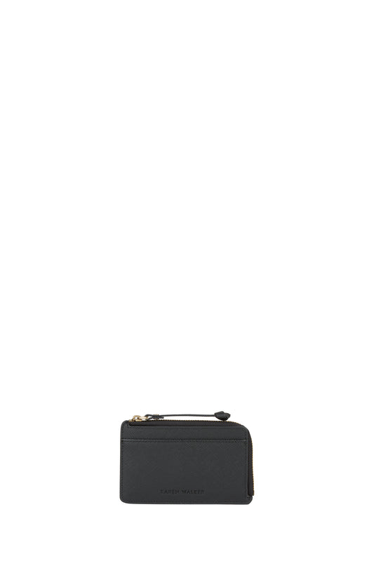 Leather Zip Cardholder Black