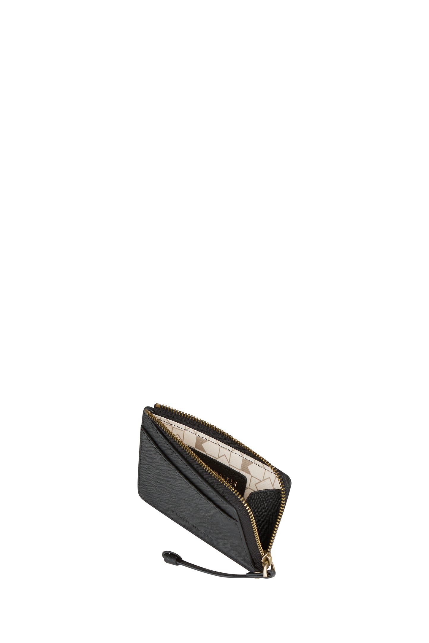 Leather Zip Cardholder Black