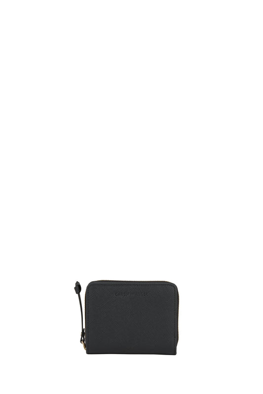 Leather Zip Wallet Black