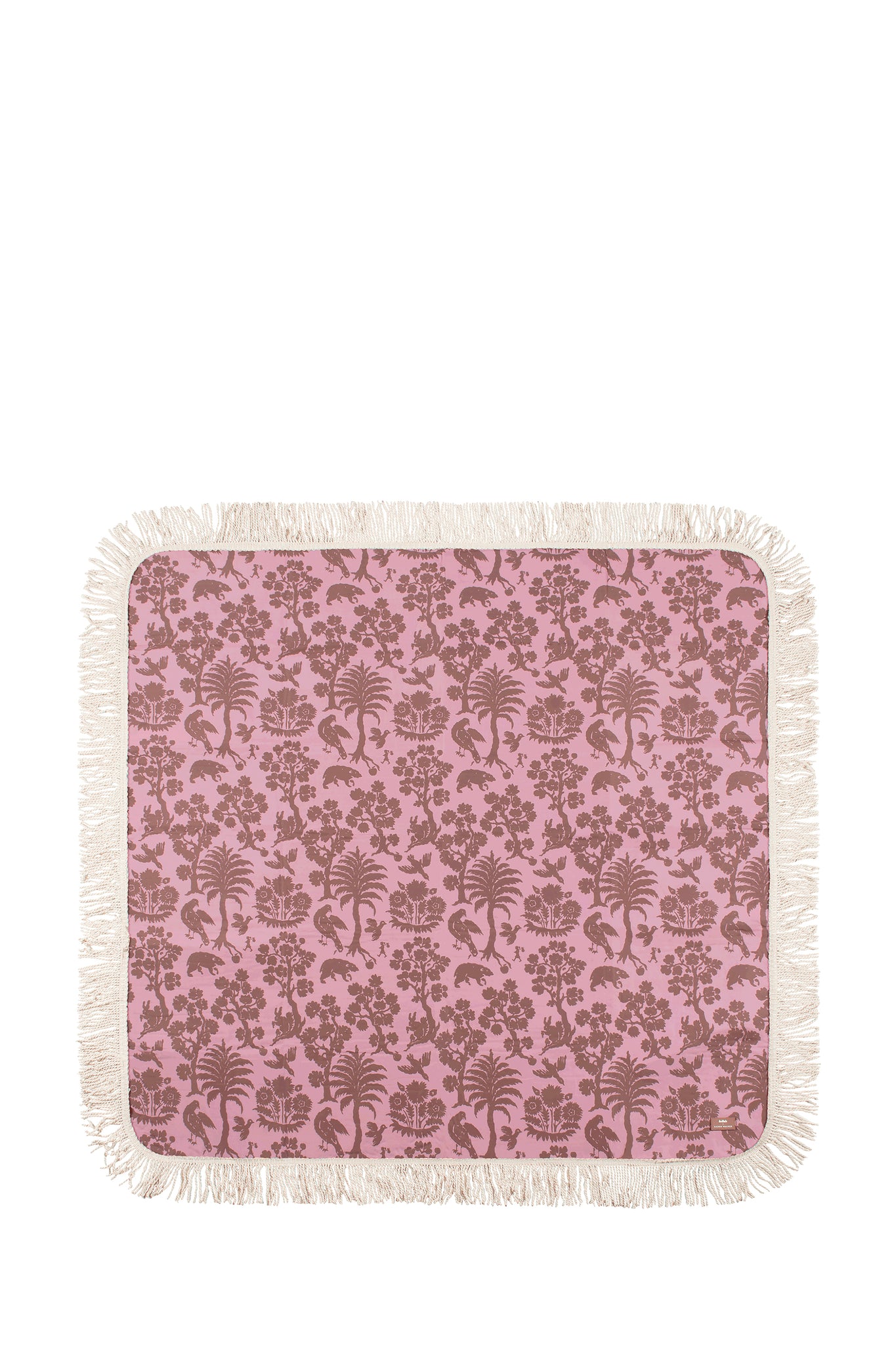 Fringed Picnic Mat Pink/Mocha