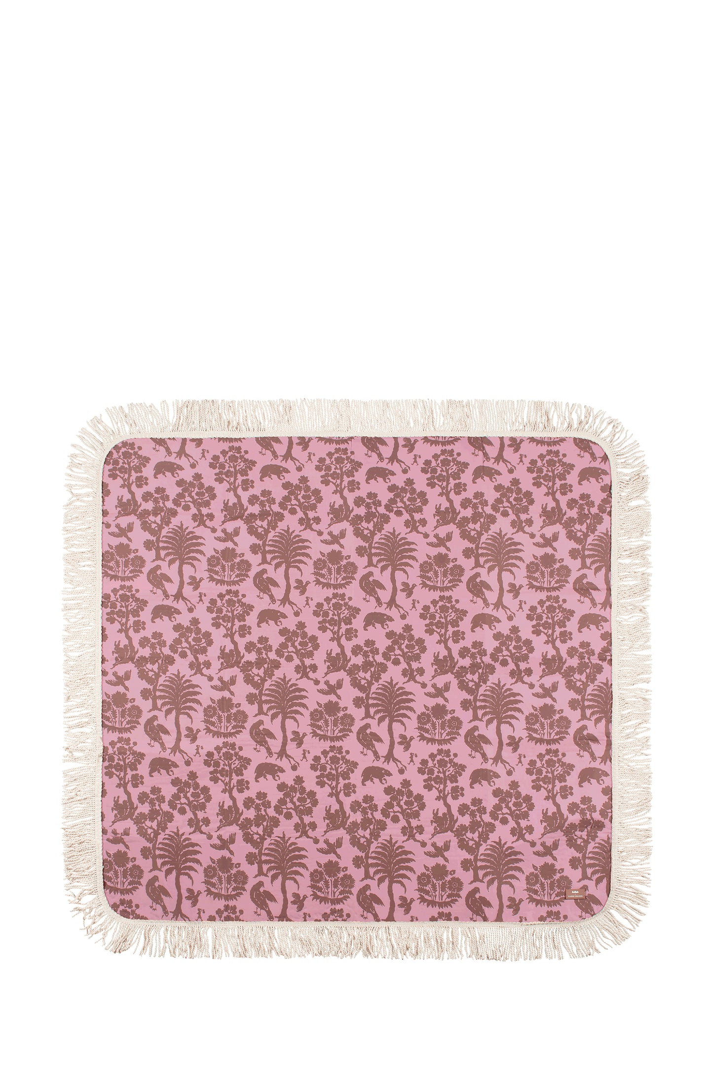 Fringed Picnic Mat Pink/Mocha