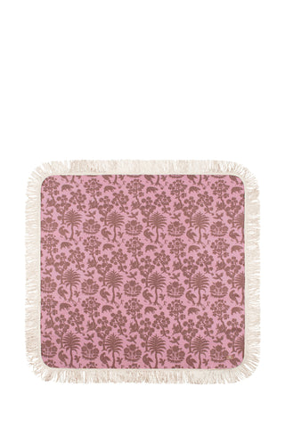 Fringed Picnic Mat Pink/Mocha