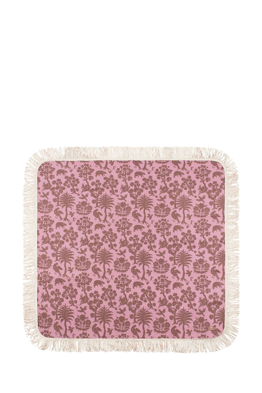 Fringed Picnic Mat Pink/Mocha